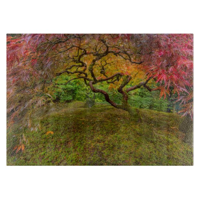 Japanese maple tree in autumn colour cutting board (Front)