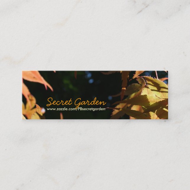 Japanese Maples 3 Floral Photography Mini Business Card (Front)
