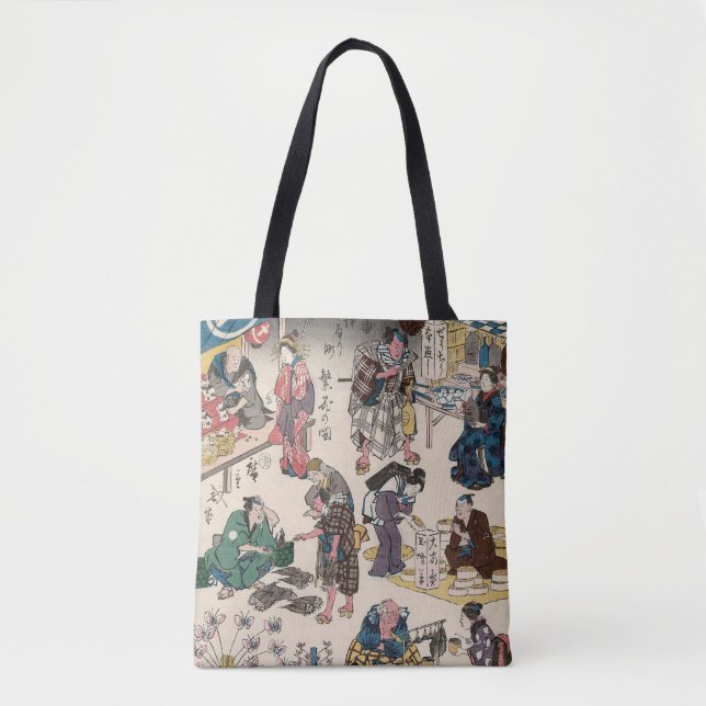 Japanese Market Scene Tote Bag (Front)