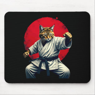 Japanese Martial Art Judo Karate Cat For Men Women Mouse Pad