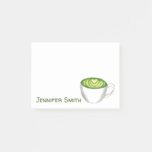 Japanese Matcha Green Tea Latte Drink Personalised Post-it Notes