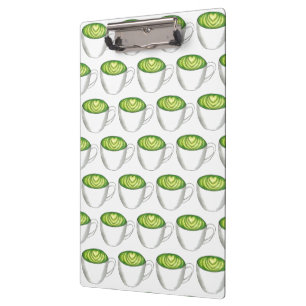 Japanese Matcha Green Tea Latte Teacup Foodie Clipboard