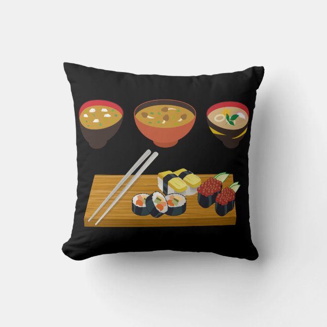 Japanese Meal Design  Throw Pillow (Front)