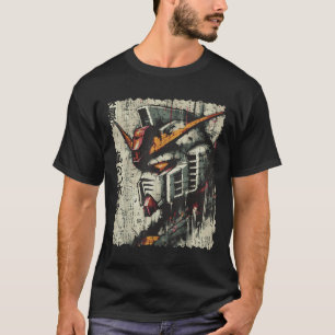 Japanese Mecha Robot Head Vintage Anime Art Men Bo T-Shirt