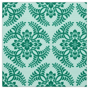 Japanese Medallion Pattern, Aqua and Turquoise Fabric