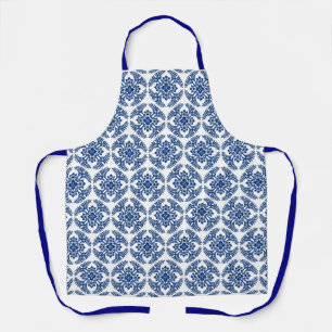 Japanese Medallion Pattern, Cobalt Blue and White Apron
