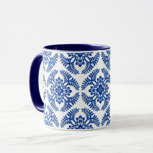 Japanese Medallion Pattern, Cobalt Blue and White  Mug