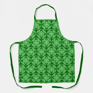 Japanese Medallion Pattern, Dark Jade Green Apron