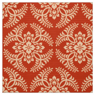 Japanese Medallion Pattern, Mandarin Orange Fabric