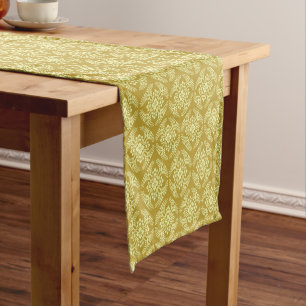 Japanese Medallion Pattern, Mustard Yellow  Short Table Runner