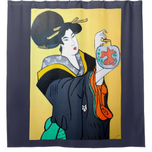 JAPANESE  MING LOO SHOWER CURTAIN