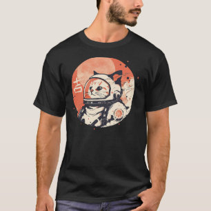 Japanese Minimalist 1950s Retro Space Cat Good Luc T-Shirt