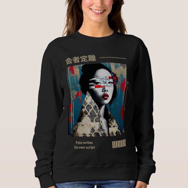 Japanese Modern Writing Street Style Aesthetic Fas Sweatshirt (Front)