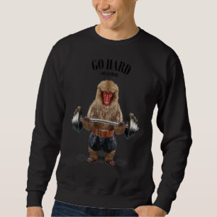 Japanese Monkey Muscle Training Weightlifting Fitn Sweatshirt