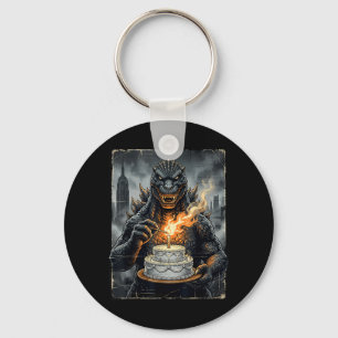 Japanese Monster Birthday Cake Funny Party Women Key Ring