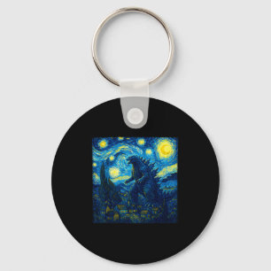Japanese Monster Kaiju Van Gogh Starry Night  Key Ring