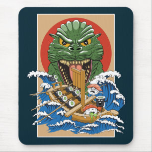 Japanese Monster Sushi Lover Mouse Pad