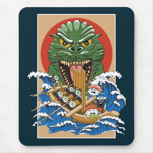 Japanese Monster Sushi Lover Mouse Pad (Front)