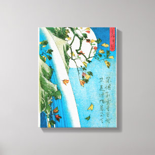 Japanese Moon and Waterfall Print