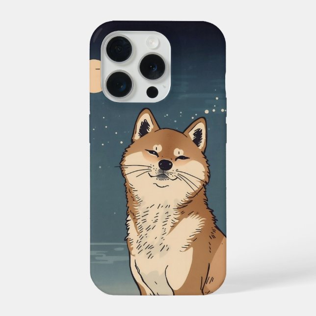 Japanese Moon Shiba iPhone Case (Back)