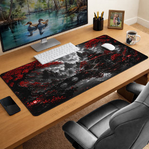 Japanese Moonlit Garden Fantasy Desk Mat
