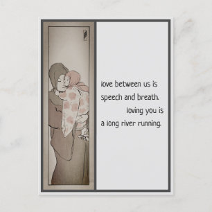 Japanese mother and child post card, true love pos postcard