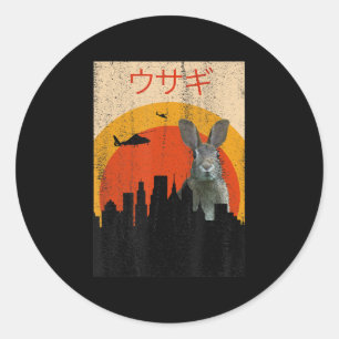 Japanese Movie Bunny Rabbit Horror   Rabbit Lovers Classic Round Sticker
