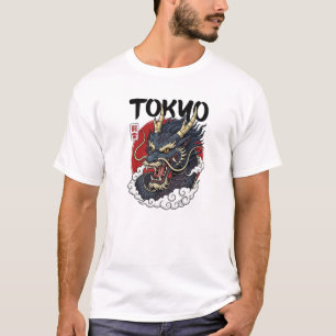Japanese Mythical Dragon Art Design T-Shirt