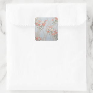 Japanese Nadeshiko Floral Kimono Square Sticker