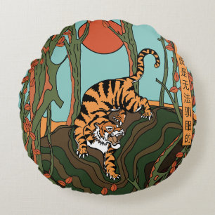 Japanese Neon Round Cushion