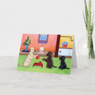 Japanese New Year's Day Labradors 2 Holiday Card