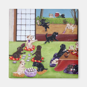 Japanese New Year's Day Labradors Magnet