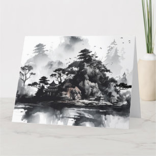 Japanese Nihonga Graphic Art Design – Traditional  Thank You Card