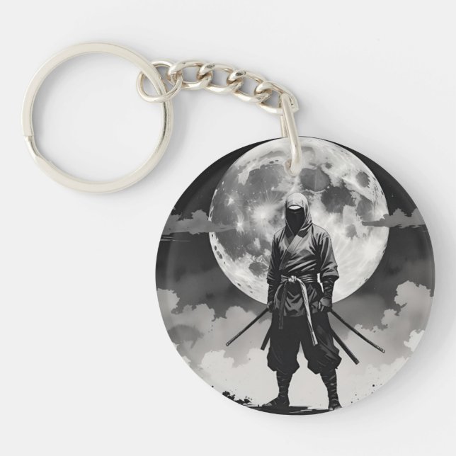 japanese ninja Moon Night Ninja Quiet Guardian Key Ring (Front)