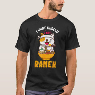 Japanese Noodles Cat Kitty I Love Ramen T-Shirt