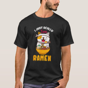 Japanese Noodles Cat Kitty I Love Ramen T-Shirt