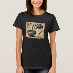 Japanese Noodles Cave Art Wildlife Flamingo Ramen T-Shirt