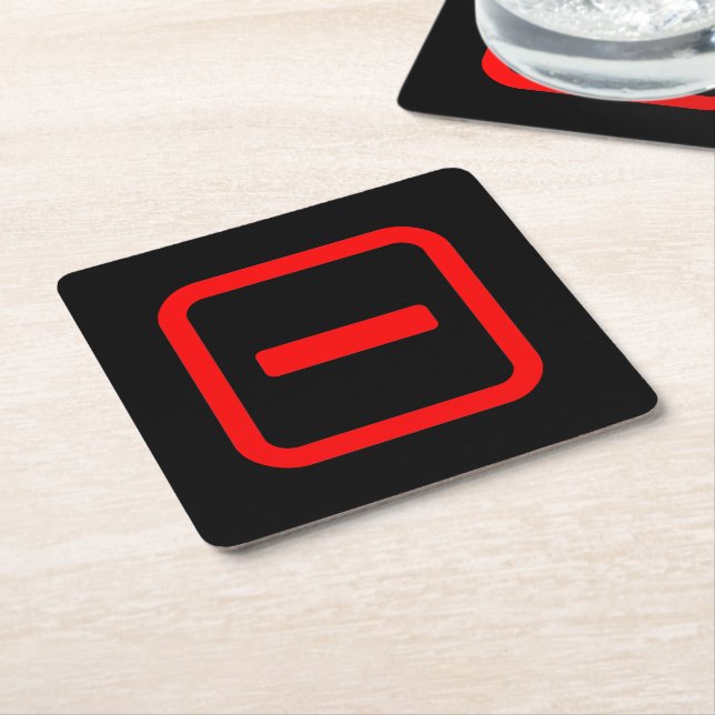 Japanese Number One 一 【Ichi】 Kanji Square Paper Coaster (Angled)