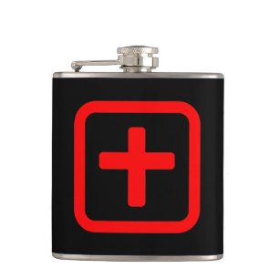 Japanese Number Ten 十 【Ju】 Kanji Hip Flask