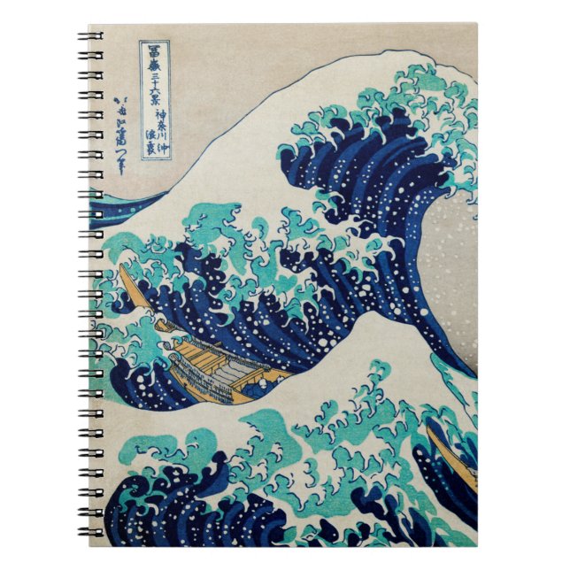 Japanese Ocean Waves Aesthetic Beach Waves Aesthet Notebook (Front)