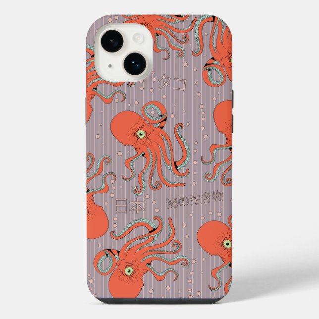 Japanese Octopus Pattern iPhone Case (Back)