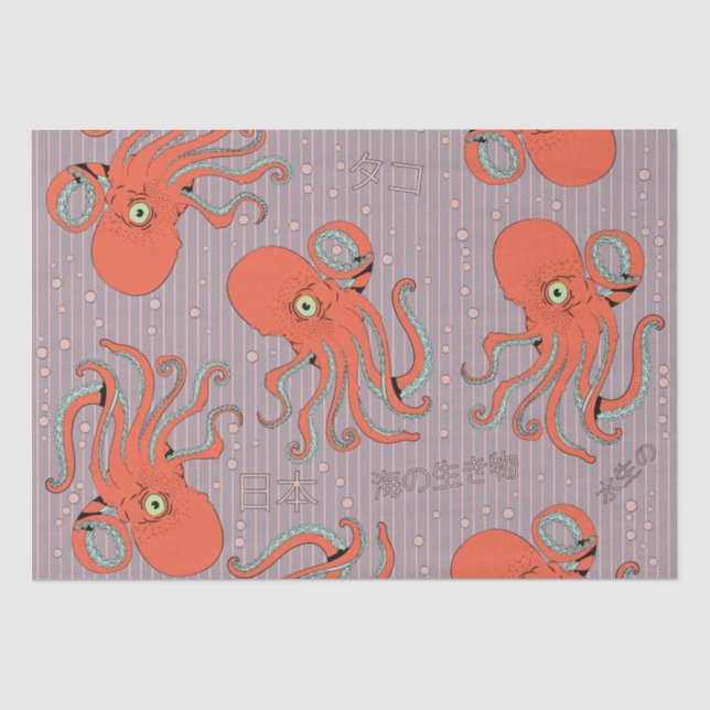Japanese Octopus Pattern Tissue Paper (Front)