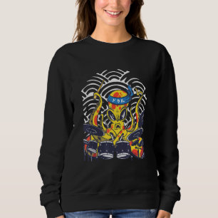 Japanese Octopus Sea Monster Playing Drum Kit Sweatshirt