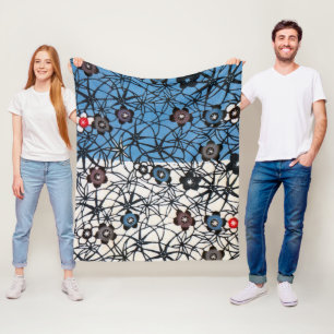 Japanese Okinawan Dye (Bingata) Fleece Blanket