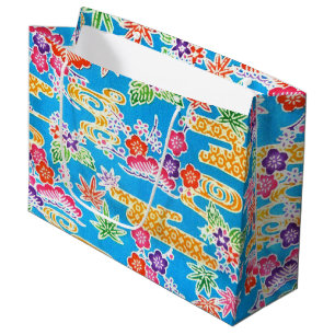 Japanese Okinawan Dye (Bingata) Large Gift Bag