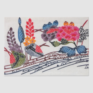 Japanese Okinawan Floral Pattern Tissue Paper