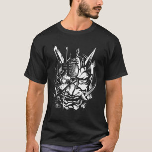 Japanese Oni Cyberpunk Samurai Fun Techwear T-Shirt