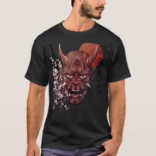 Japanese Oni Demon Mask Japanese Kanji Samurai Oni T-Shirt