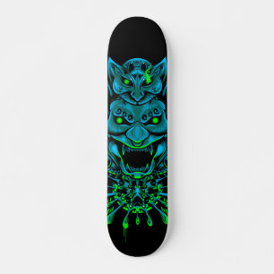 Japanese Oni Mask Blue Skateboard – Bold