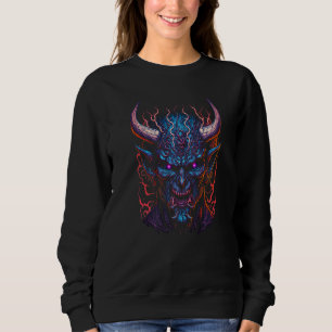 Japanese Oni Mask Demon Face Skull Devil Harajuku Sweatshirt